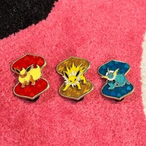 Pokémon Official Jolteon • Flareon • Vaporeon Pin Bundle – As Pictured